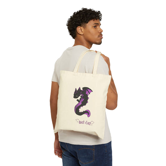 Bat-cat purple axolotl x dragon Canvas Tote Bag