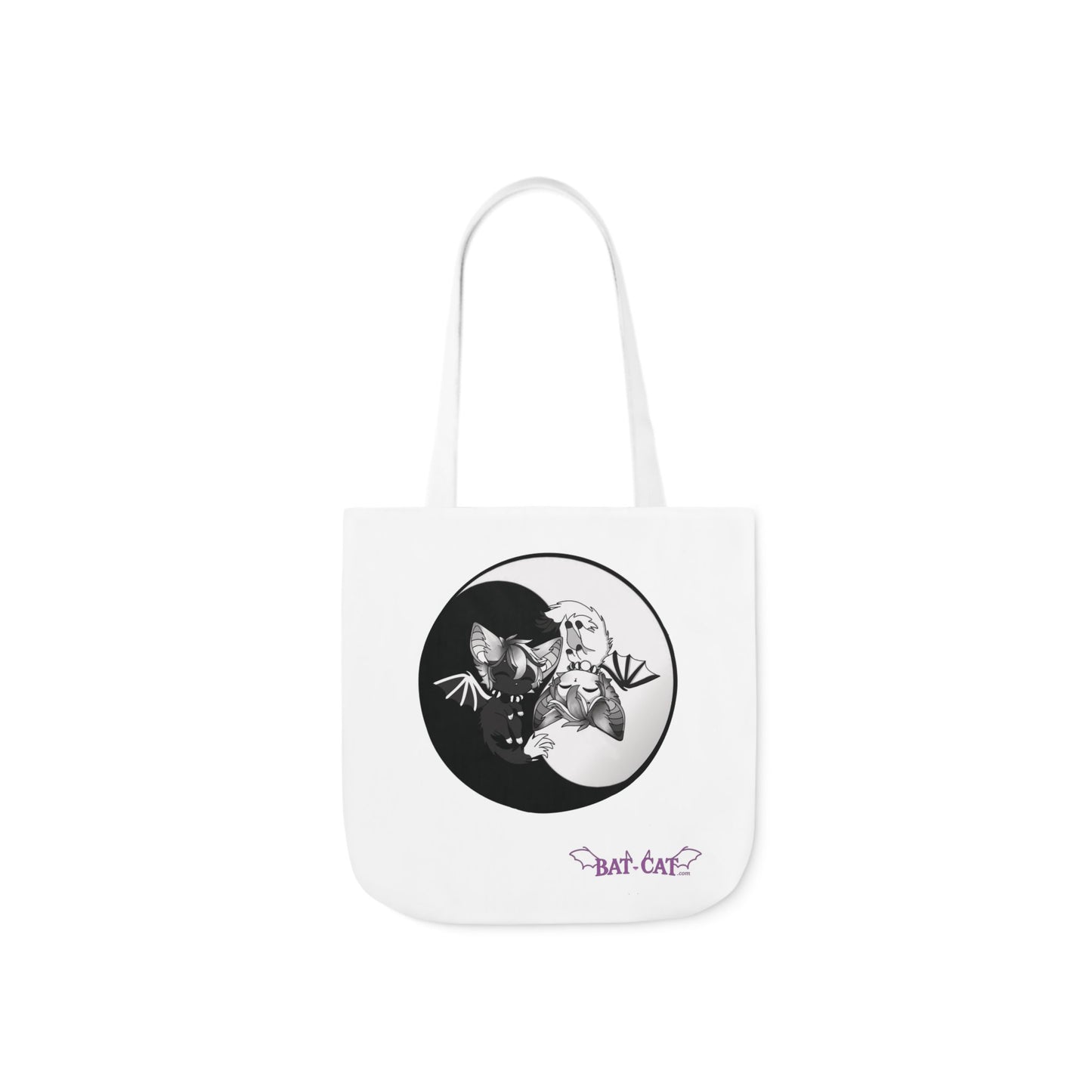 Yin Yang bat-cat Canvas Tote Bag