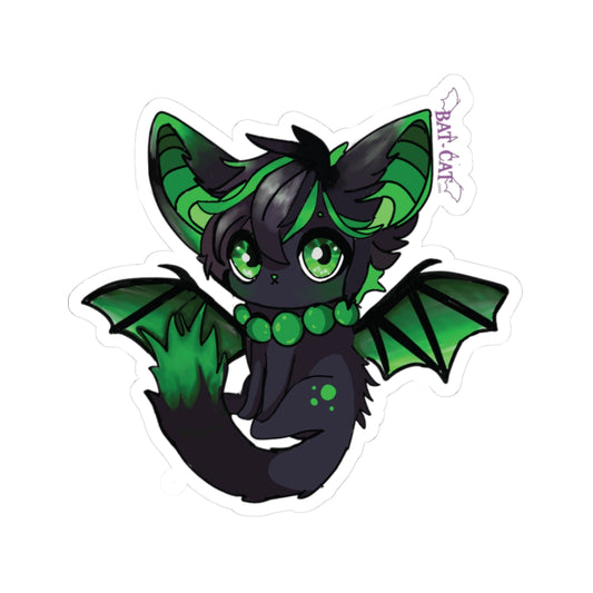 Green bat-cat Sticker