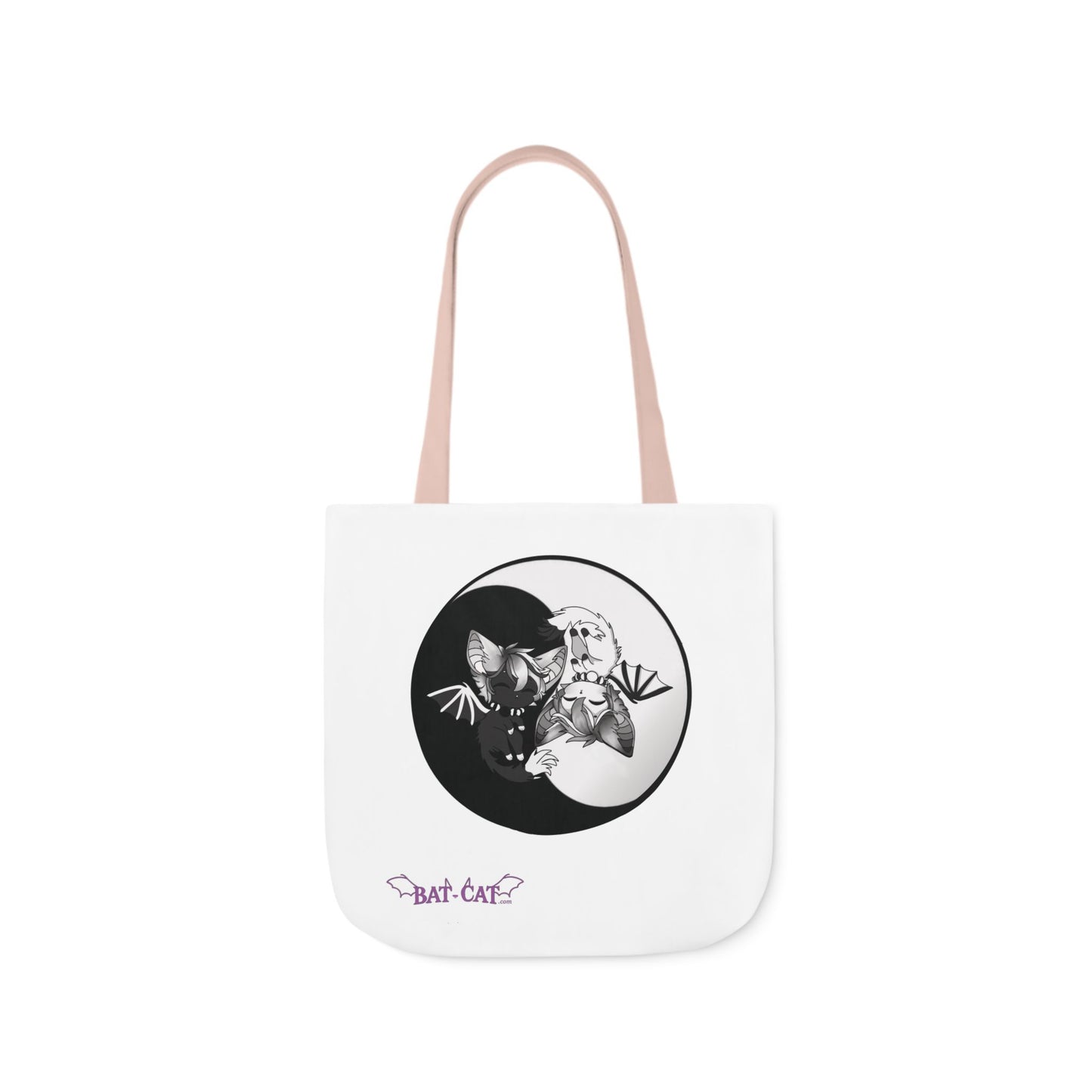 Yin Yang bat-cat Canvas Tote Bag