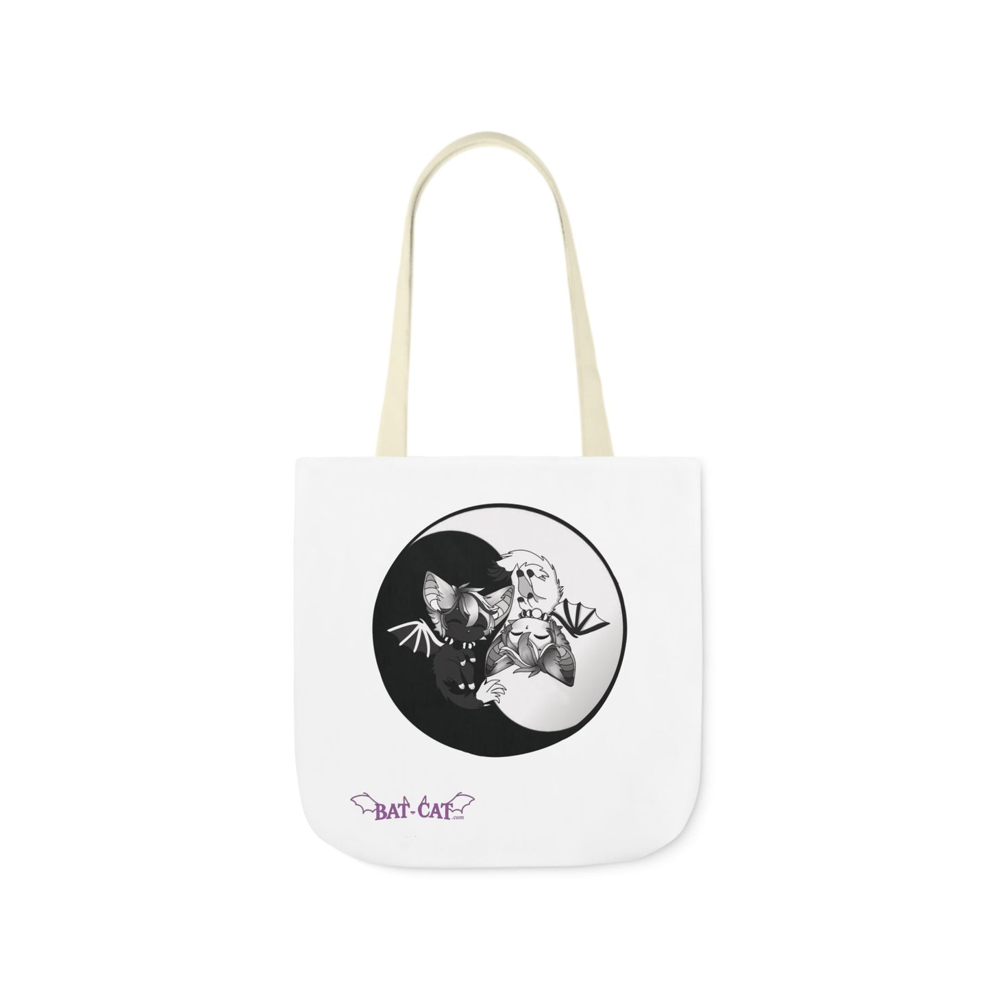Yin Yang bat-cat Canvas Tote Bag