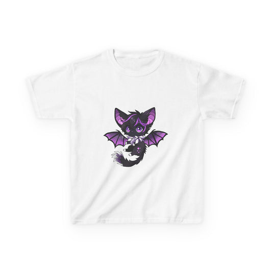 Purple bat-cat Kids Cotton Tee