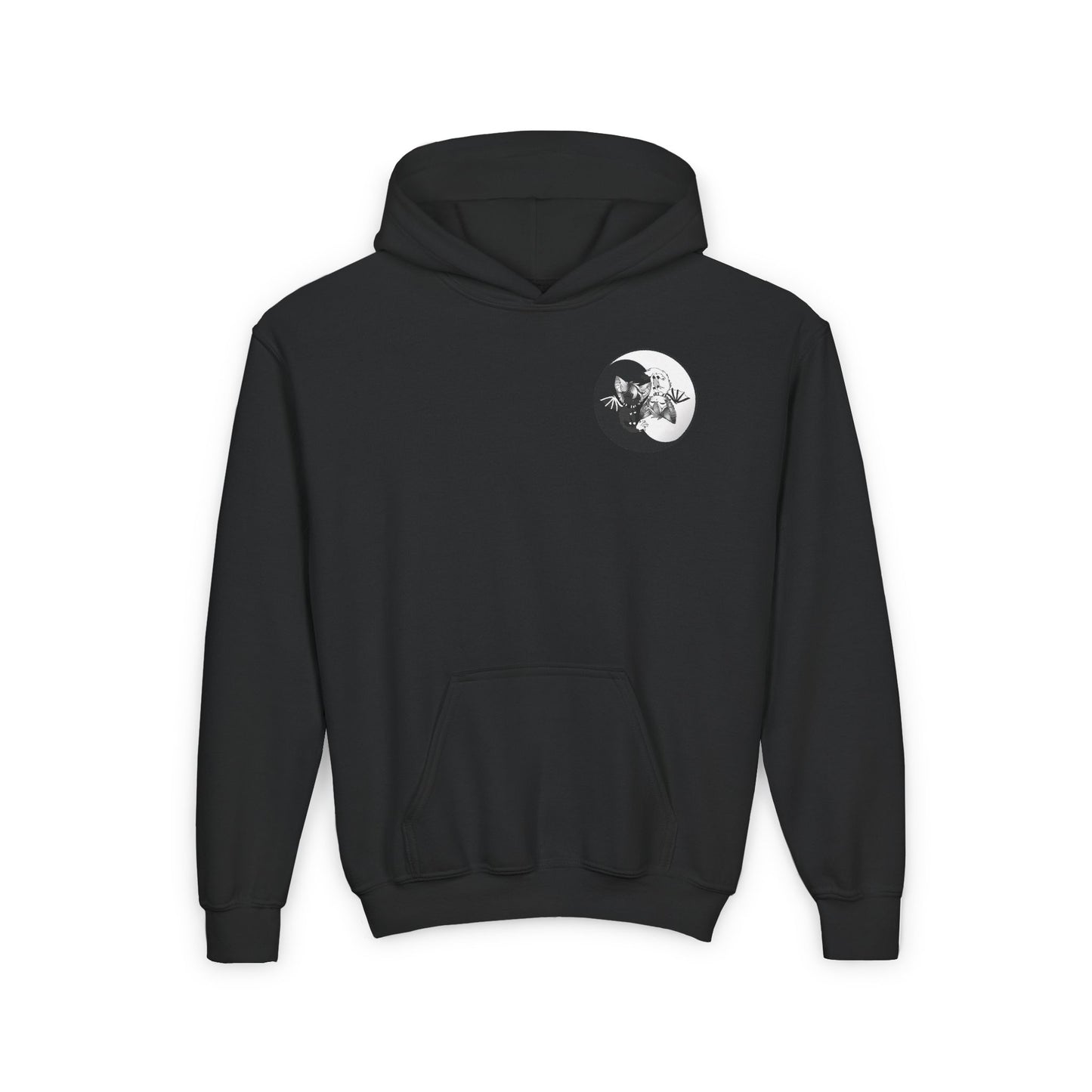 Yin Yang bat-cat Youth Hooded Sweatshirt