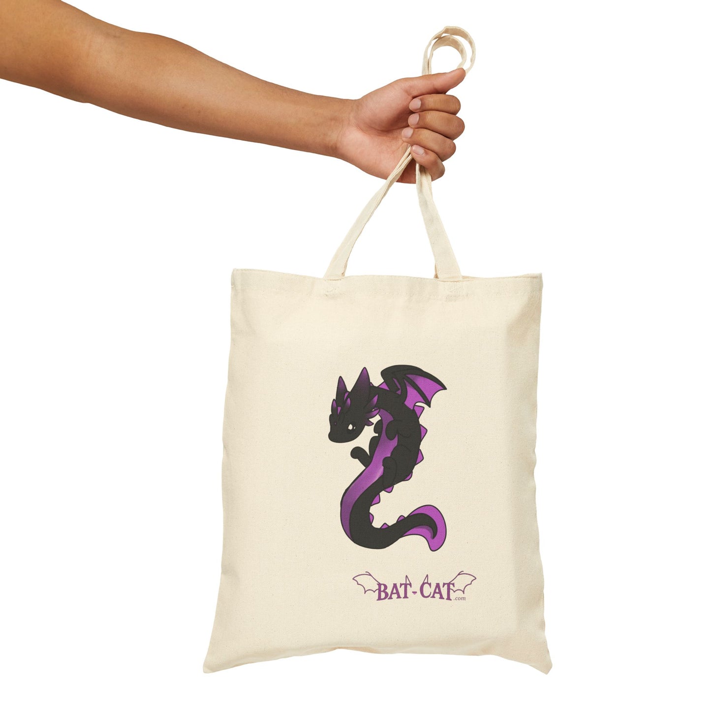 Bat-cat purple axolotl x dragon Canvas Tote Bag
