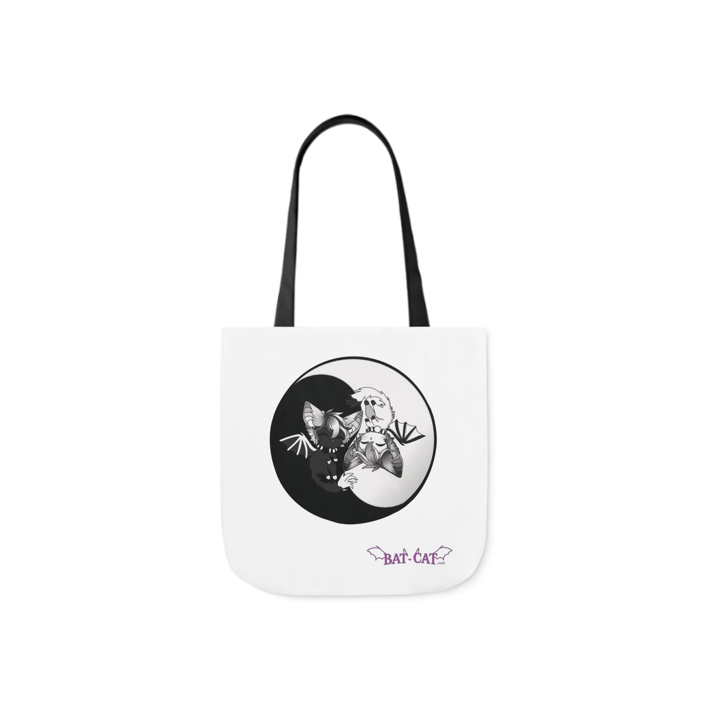 Yin Yang bat-cat Canvas Tote Bag