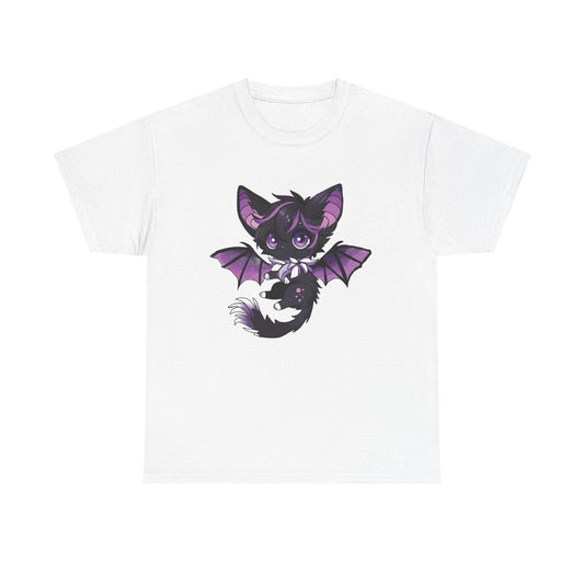 Purple bat-cat Unisex Cotton Tee