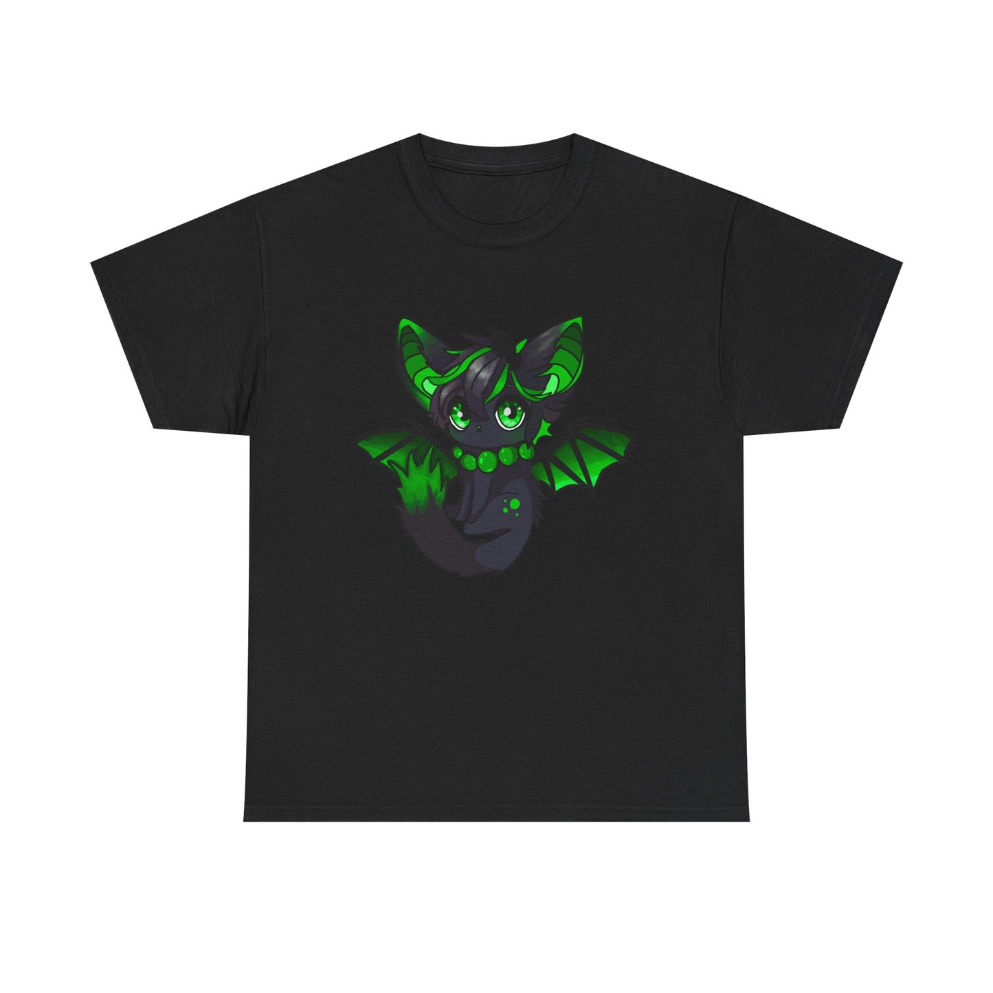 Green bat-cat Unisex Cotton Tee