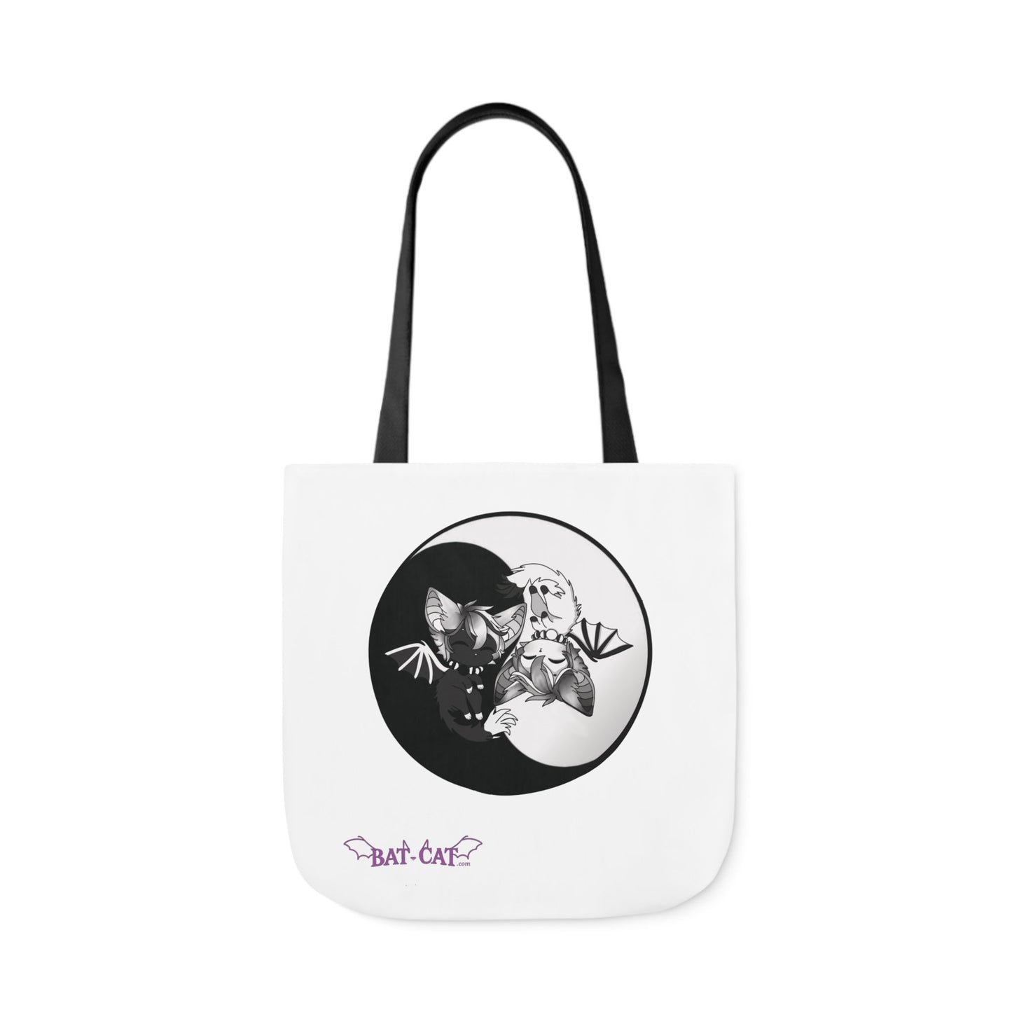 Yin Yang bat-cat Canvas Tote Bag