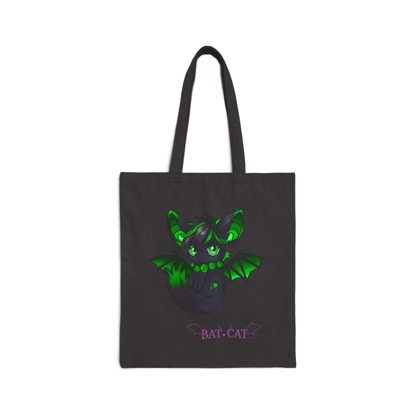 Green bat-cat Canvas Tote Bag